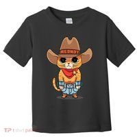 Funny Meowdy Orange Tabby Cat Cow Hat Howdy Meow Meme Toddler T-Shirt thumb 0