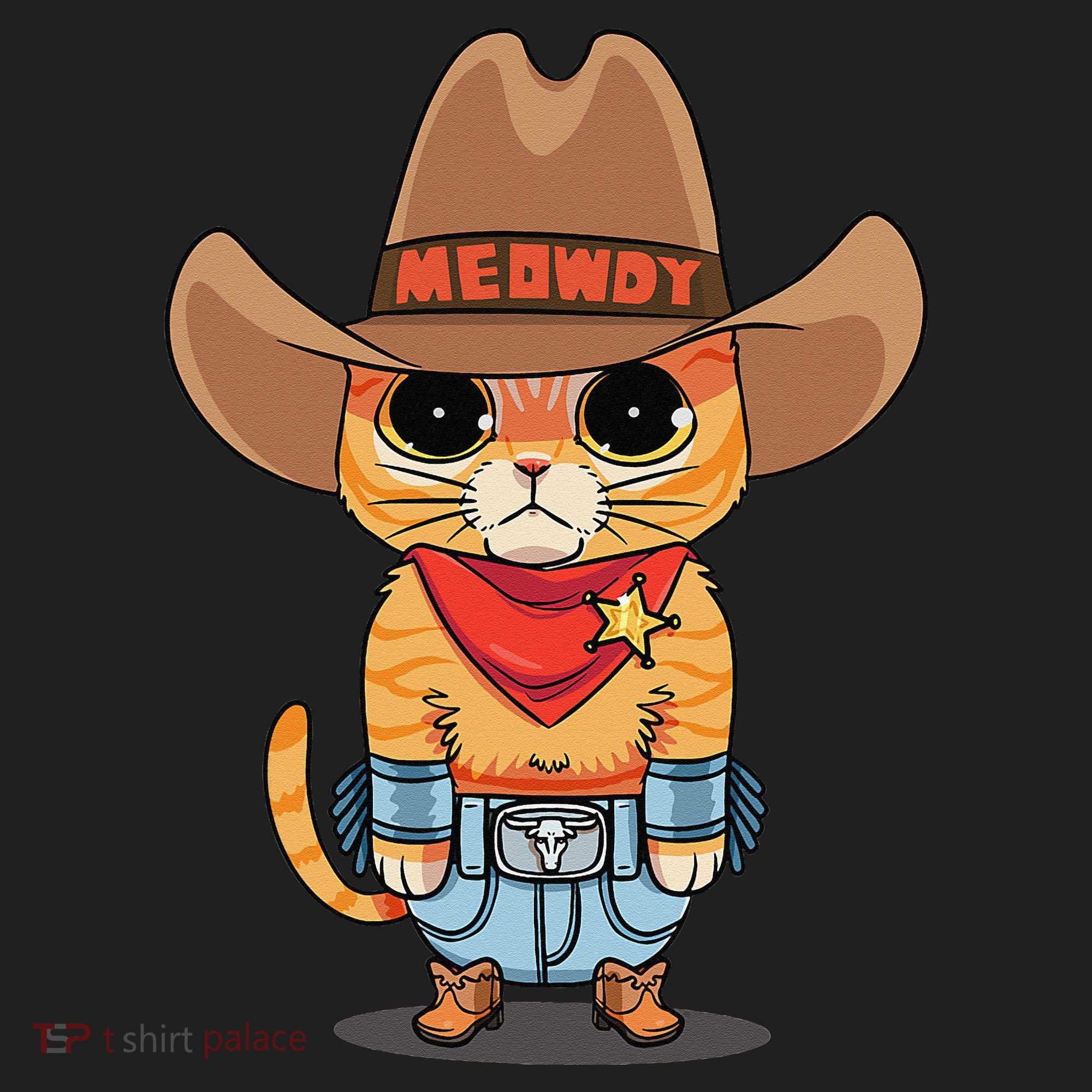 Funny Meowdy Orange Tabby Cat Cow Hat Howdy Meow Meme Kids Plaid Pajama Set