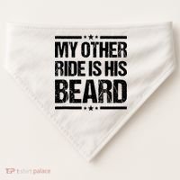 Funny My Other Ride Is His Beard USA-Made Doggie Bandana thumb 0