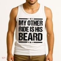 Funny My Other Ride Is His Beard Tank Top thumb 3