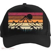 Forest Mountain Outdoors Nature Wildlife Trees Retro Hiking Five-Panel Snapback Cap thumb 0