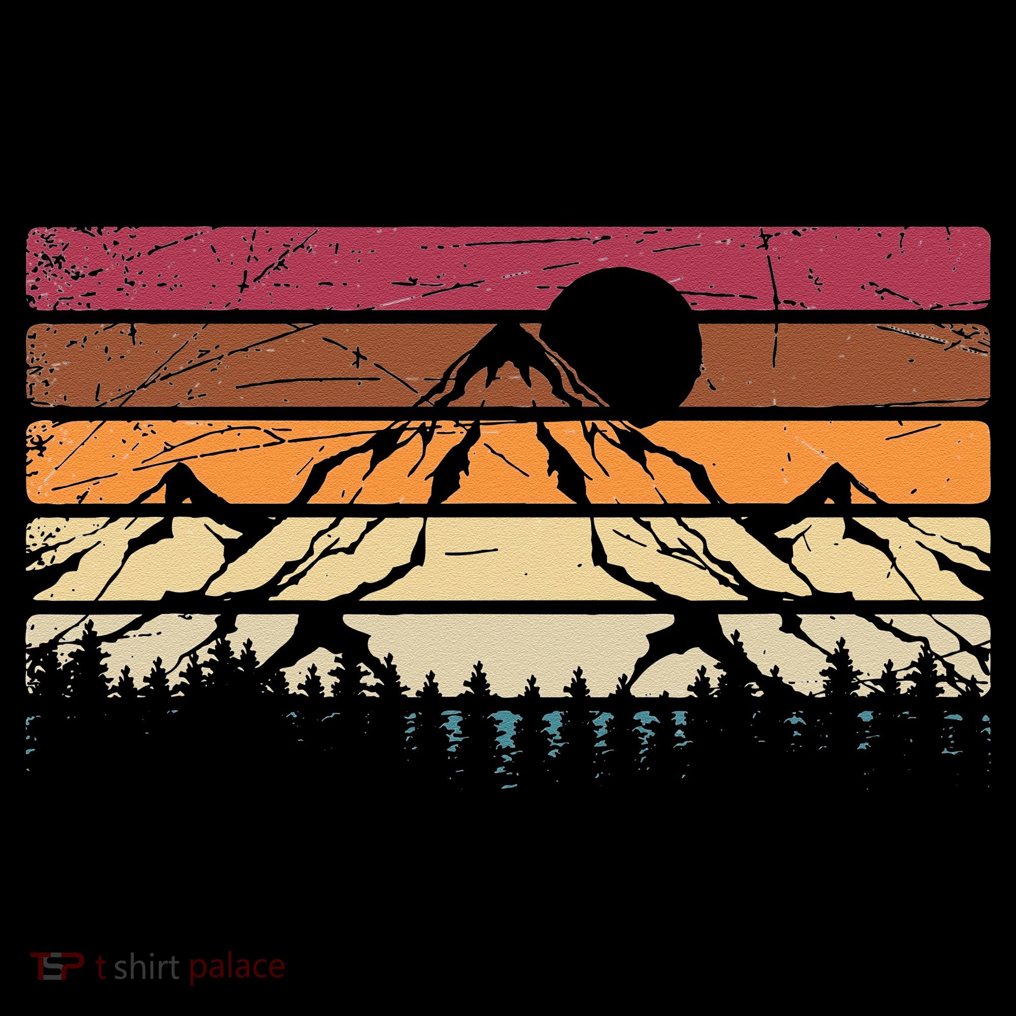 Forest Mountain Outdoors Nature Wildlife Trees Retro Hiking Sweatshirt