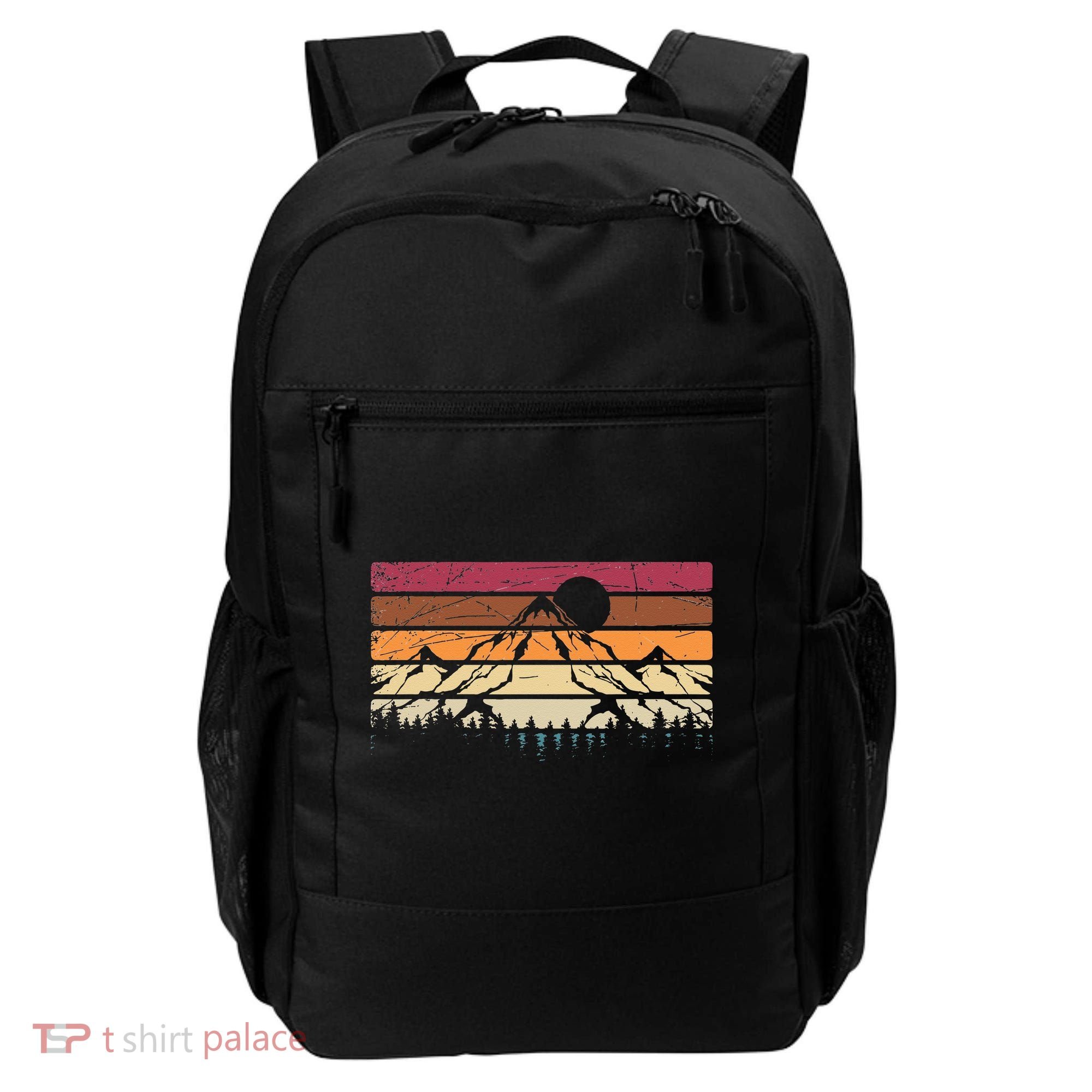 Forest Mountain Outdoors Nature Wildlife Trees Retro Hiking Backpack