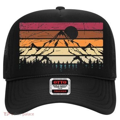 Forest Mountain Outdoors Nature Wildlife Trees Retro Hiking Hat