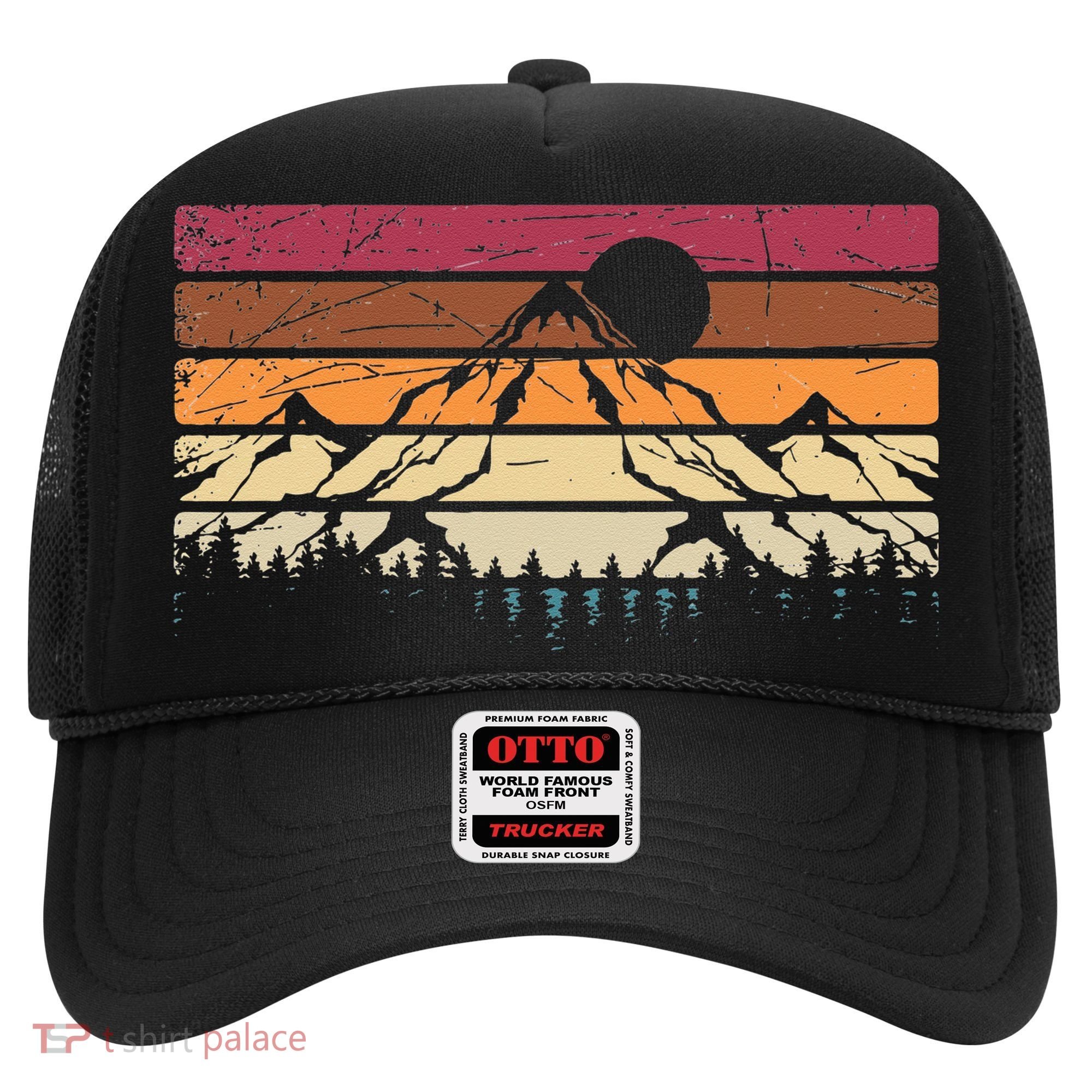 Forest Mountain Outdoors Nature Wildlife Trees Retro Hiking Hat