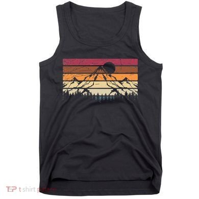 Forest Mountain Outdoors Nature Wildlife Trees Retro Hiking Tank Top