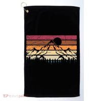 Forest Mountain Outdoors Nature Wildlife Trees Retro Hiking Golf Towel thumb 0