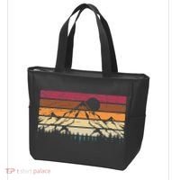 Forest Mountain Outdoors Nature Wildlife Trees Retro Hiking Tote Bag thumb 3