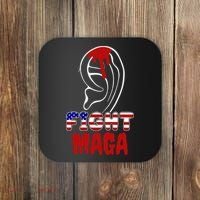 Fight Maga Pro Donald Trump Bleeding Ear Coaster thumb 0