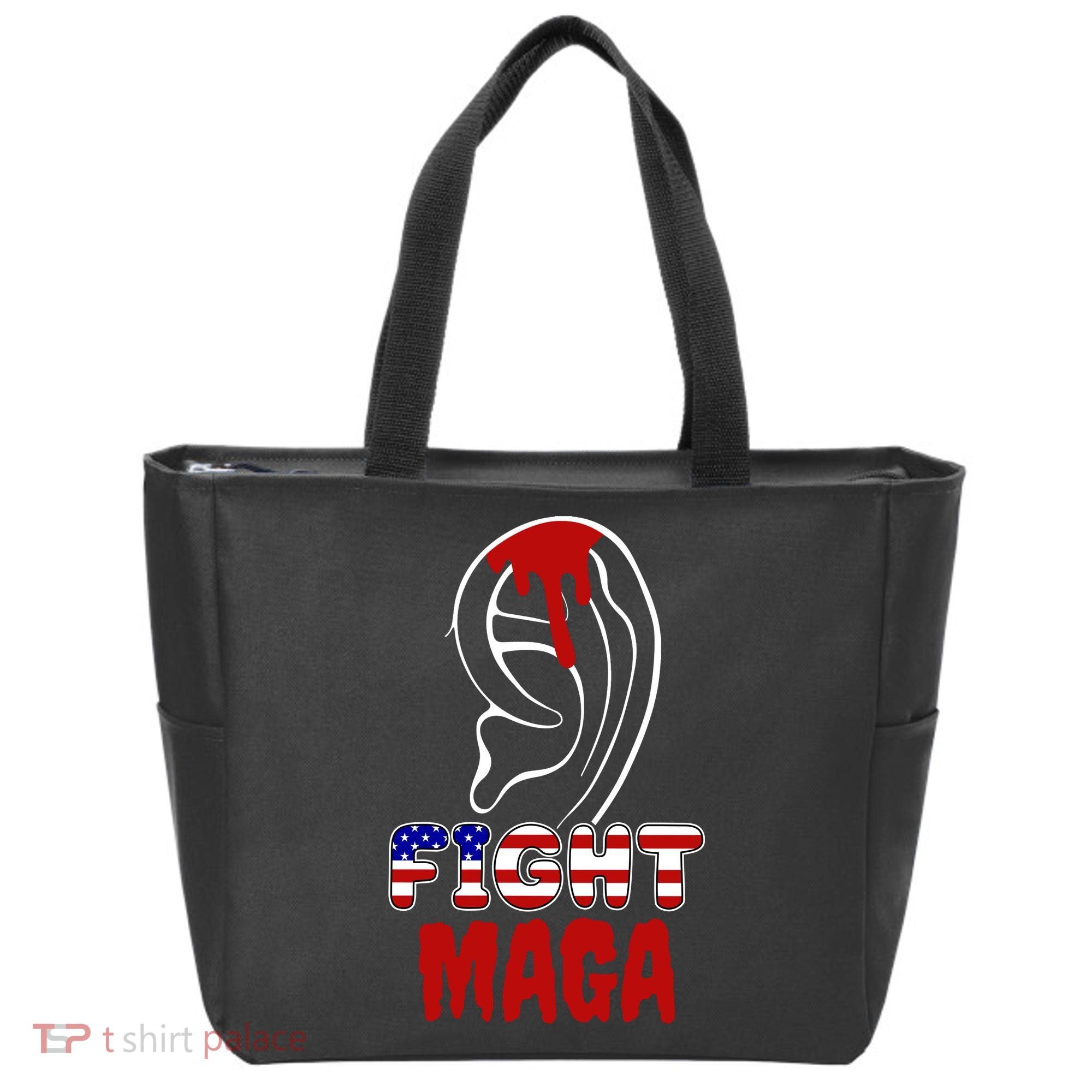 Fight Maga Pro Donald Trump Bleeding Ear Tote Bag