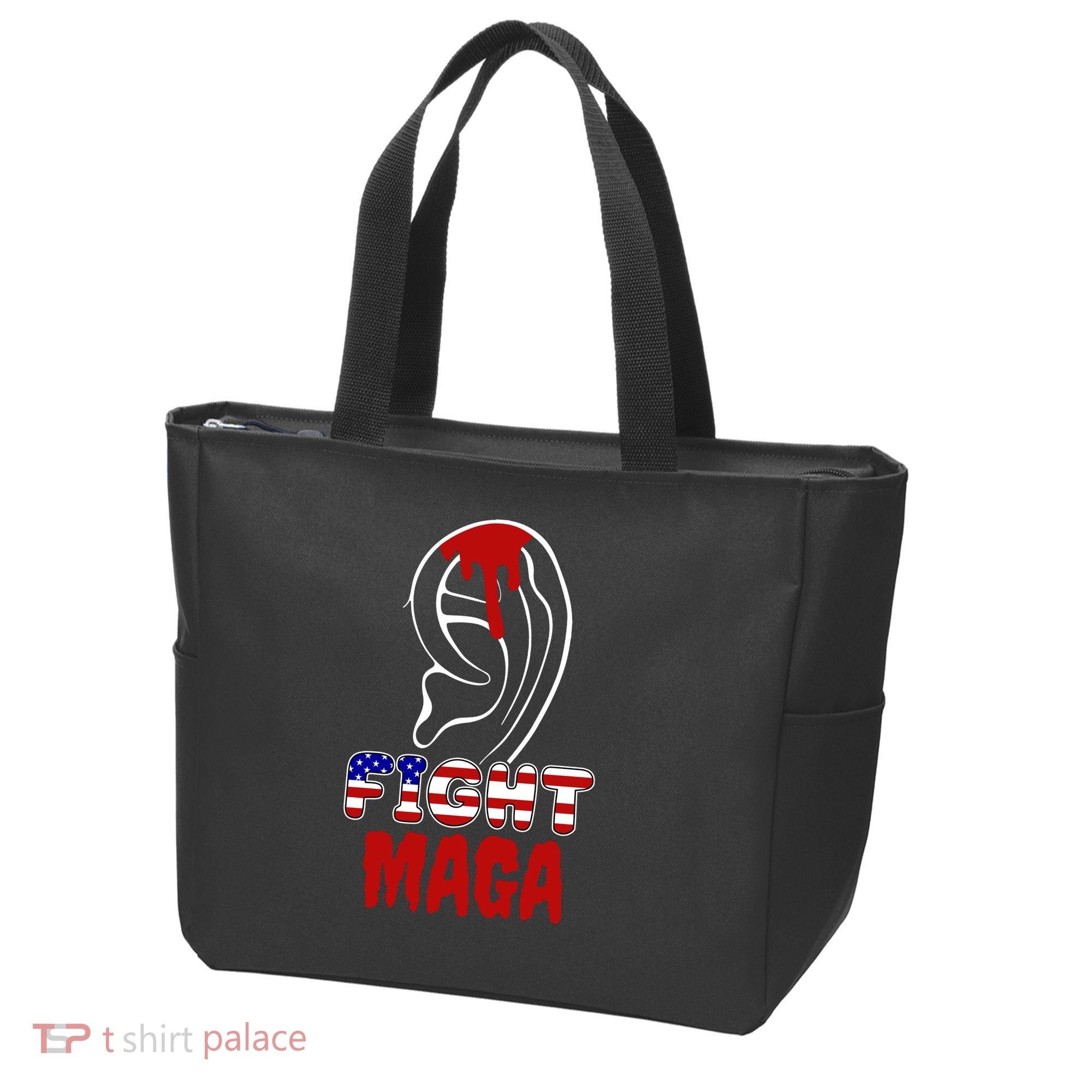 Fight Maga Pro Donald Trump Bleeding Ear Tote Bag