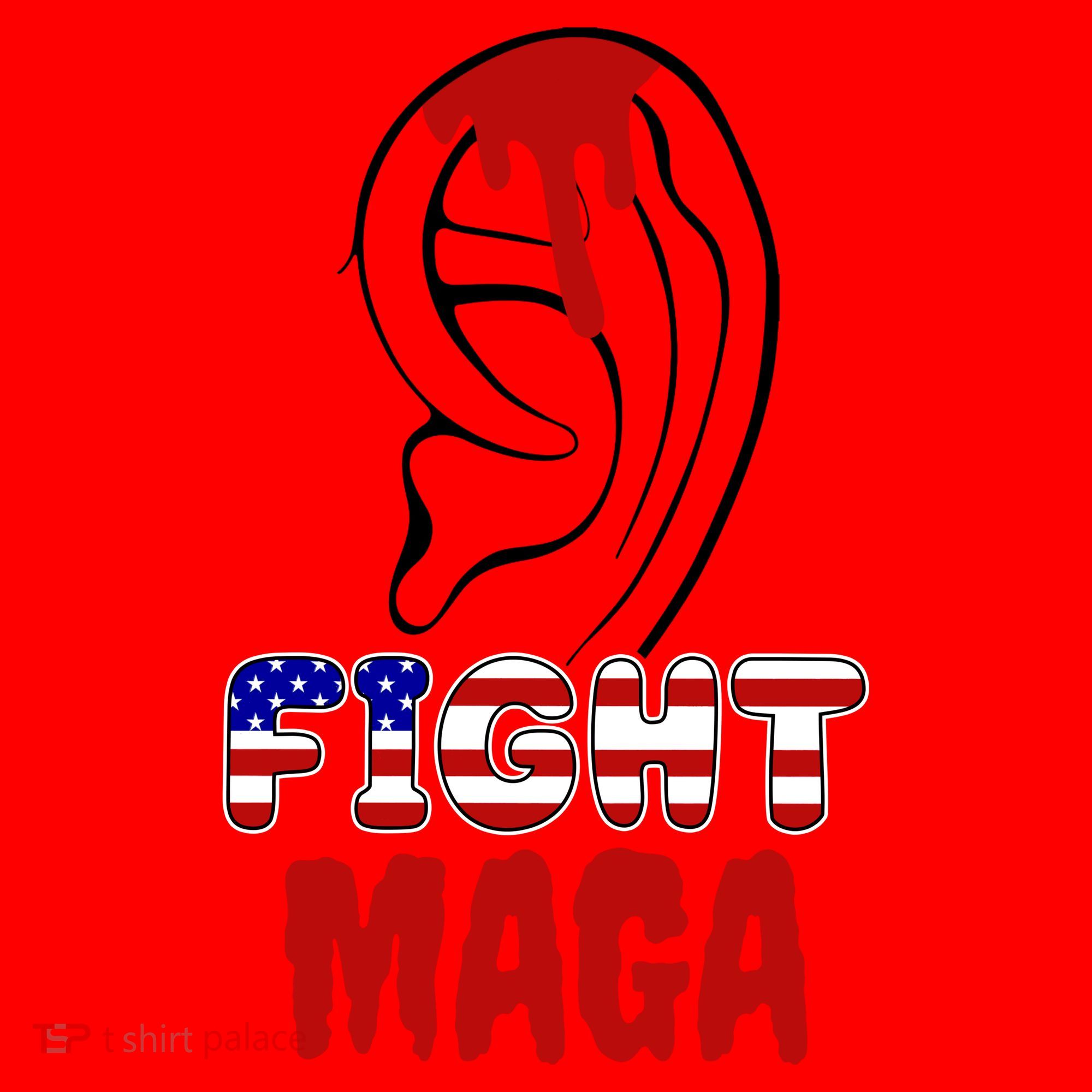 Fight Maga Pro Donald Trump Bleeding Ear Santa Hat