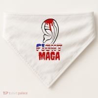 Fight Maga Pro Donald Trump Bleeding Ear USA-Made Doggie Bandana thumb 0