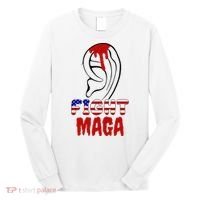 Fight Maga Pro Donald Trump Bleeding Ear Long Sleeve Shirt thumb 0