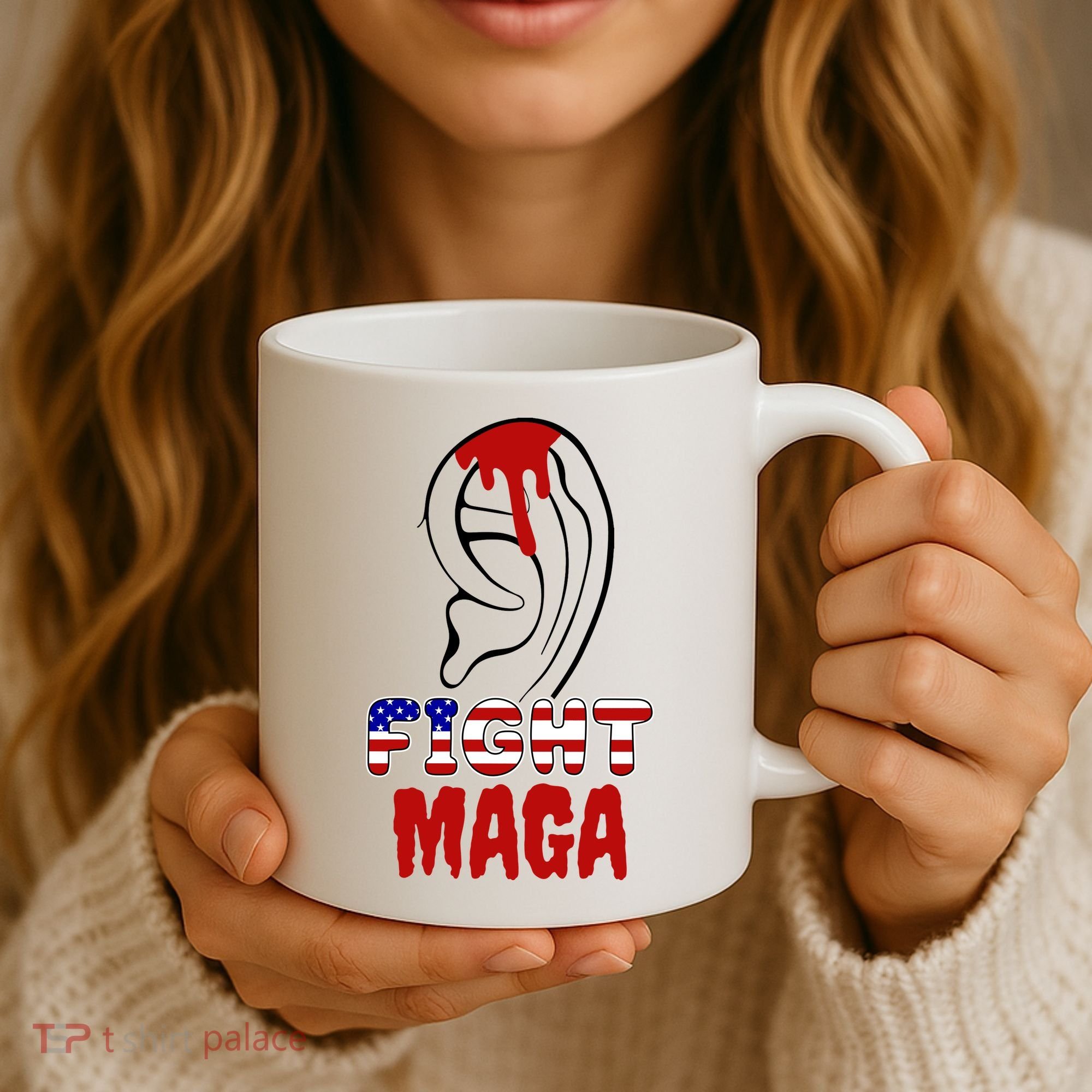 Fight Maga Pro Donald Trump Bleeding Ear Coffee Mug