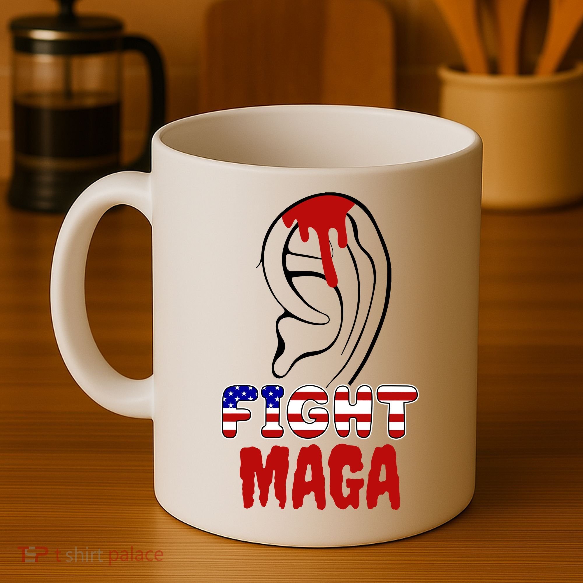 Fight Maga Pro Donald Trump Bleeding Ear Coffee Mug