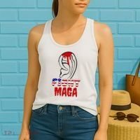 Fight Maga Pro Donald Trump Bleeding Ear Women's Tank Top thumb 2