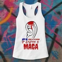 Fight Maga Pro Donald Trump Bleeding Ear Women's Tank Top thumb 3