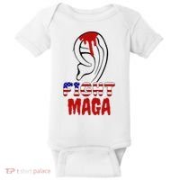 Fight Maga Pro Donald Trump Bleeding Ear Baby Bodysuit thumb 0