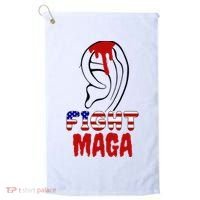 Fight Maga Pro Donald Trump Bleeding Ear Golf Towel thumb 0