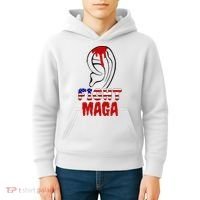 Fight Maga Pro Donald Trump Bleeding Ear Kids Hoodie thumb 4