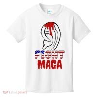 Fight Maga Pro Donald Trump Bleeding Ear Kids T-Shirt thumb 0