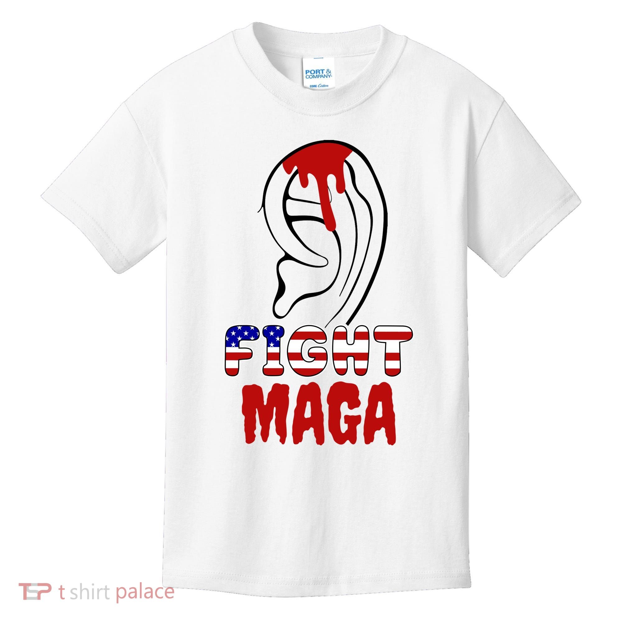 Fight Maga Pro Donald Trump Bleeding Ear Kids T-Shirt