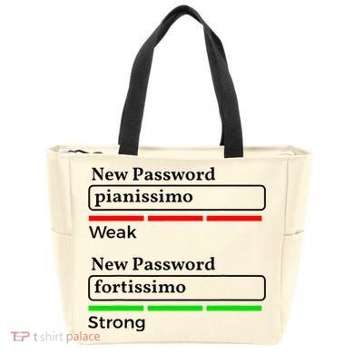 Funny Musician Password Classical Music Theory Class Jokes Tote Bag