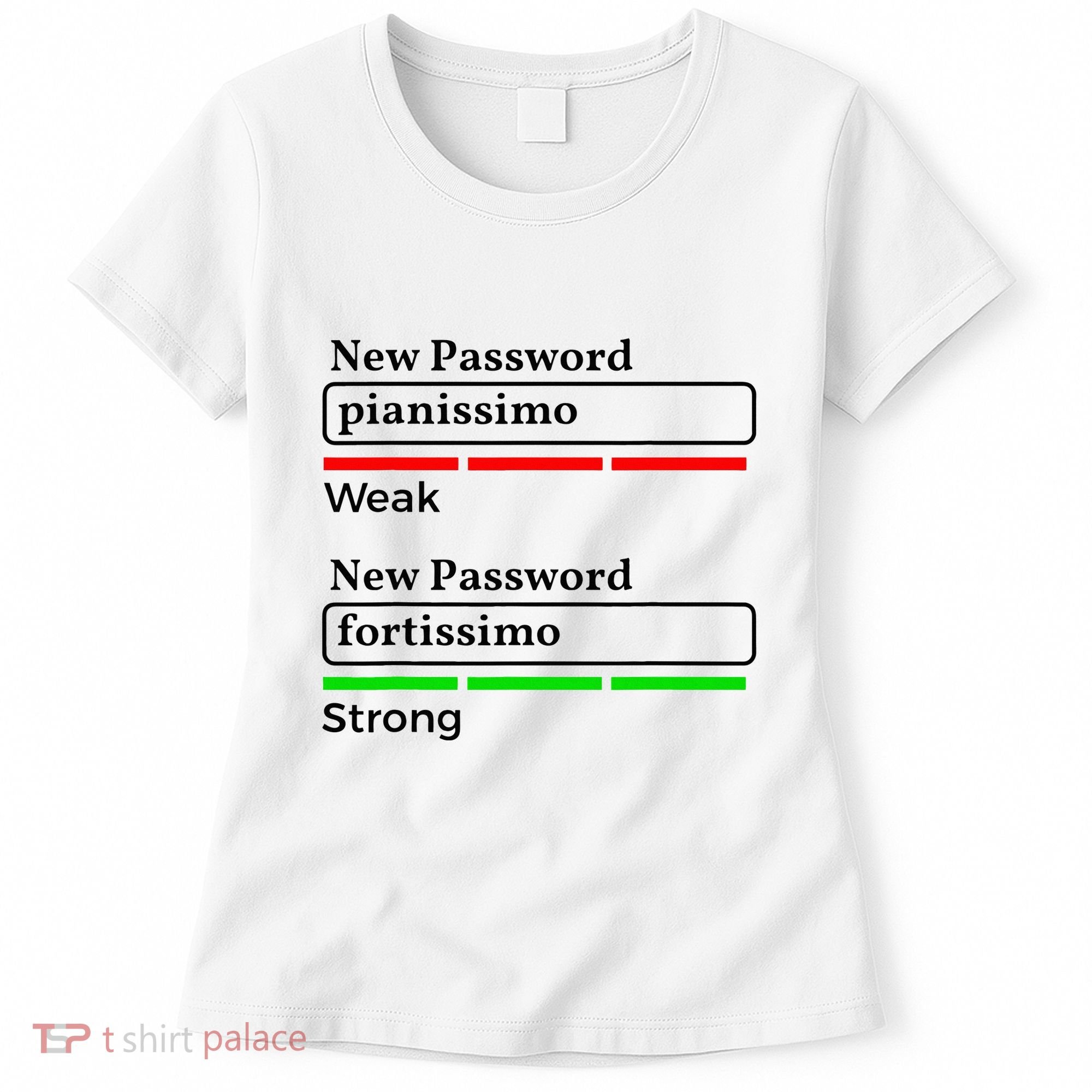 Funny Musician Password Classical Music Theory Class Jokes Women's T-Shirt