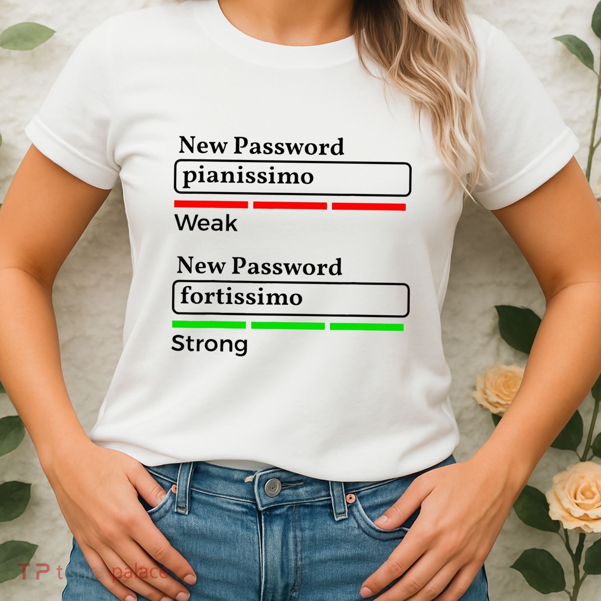 Funny Musician Password Classical Music Theory Class Jokes Women's T-Shirt