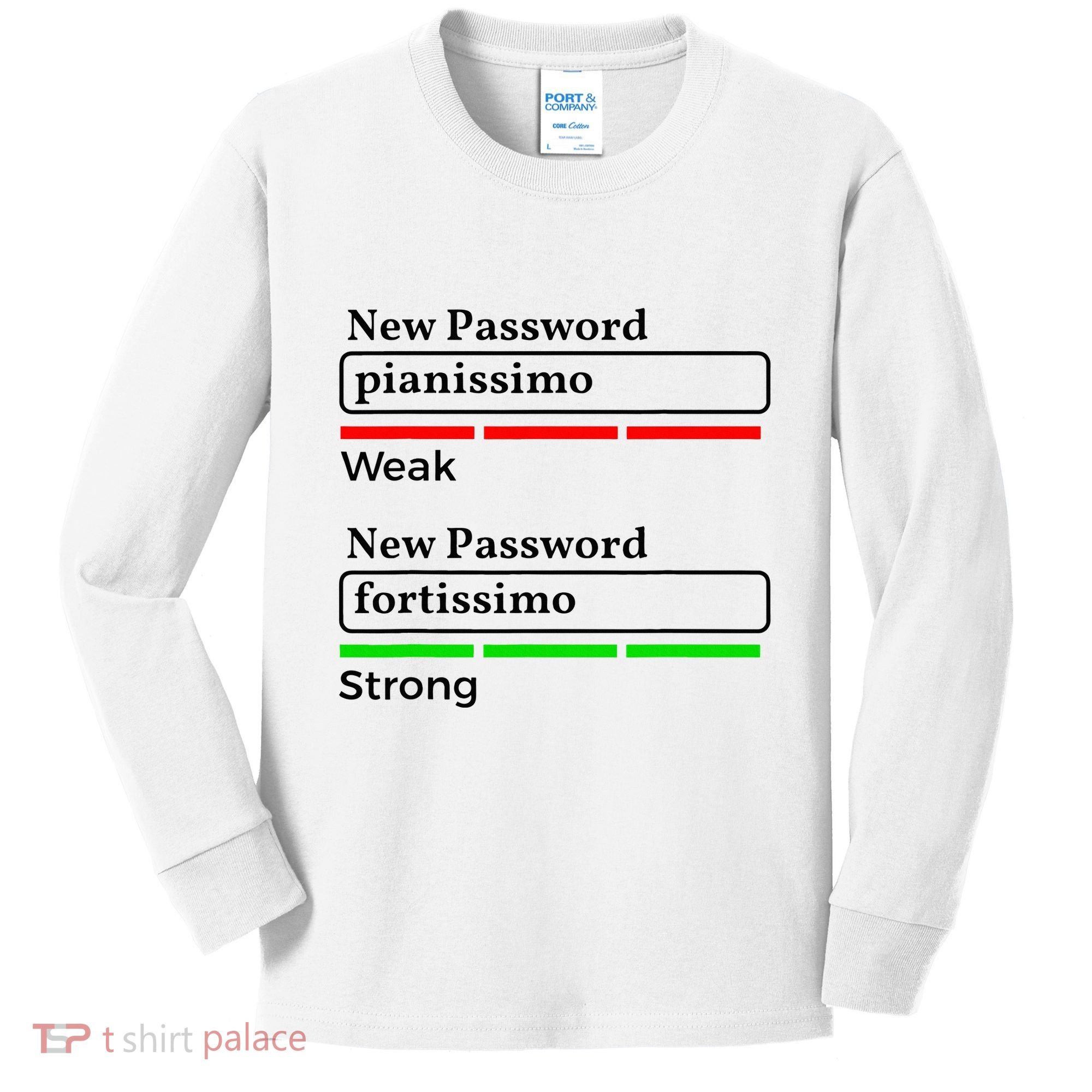 Funny Musician Password Classical Music Theory Class Jokes Kids Long Sleeve Shirt