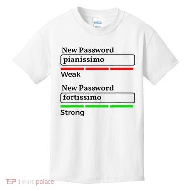 Funny Musician Password Classical Music Theory Class Jokes Kids T-Shirt