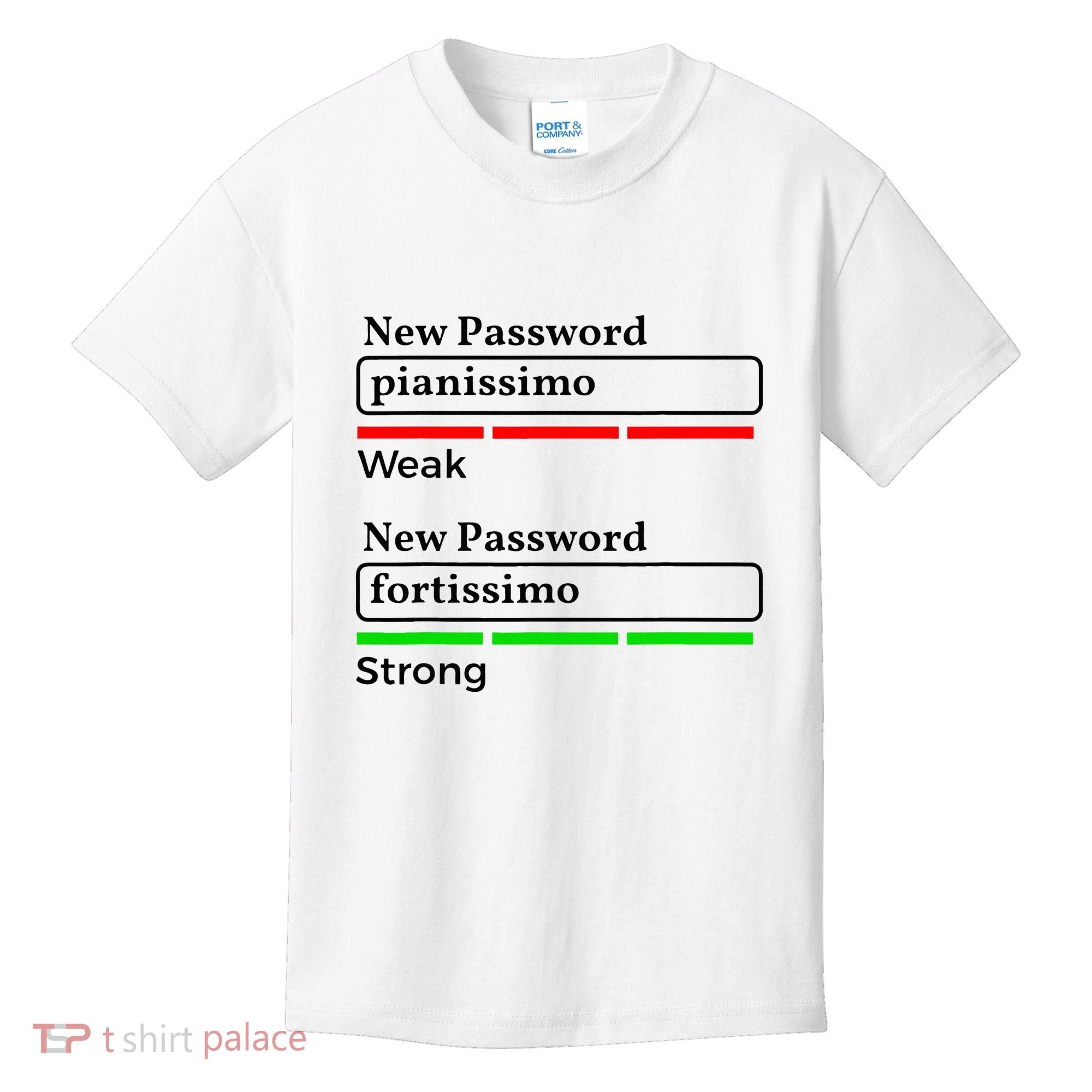 Funny Musician Password Classical Music Theory Class Jokes Kids T-Shirt