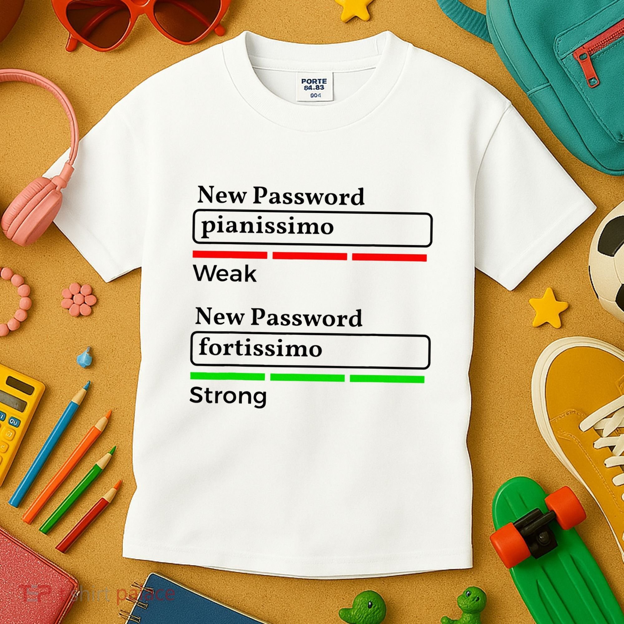 Funny Musician Password Classical Music Theory Class Jokes Kids T-Shirt