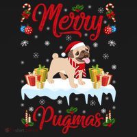 Funny Merry Pugmas Xmas Gift Santa Hat Pug Christmas Gift Women's Hoodie thumb 2