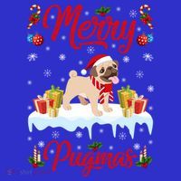 Funny Merry Pugmas Xmas Gift Santa Hat Pug Christmas Gift Long Sleeve Shirt thumb 2