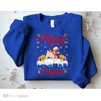 Funny Merry Pugmas Xmas Gift Santa Hat Pug Christmas Gift Sweatshirt thumb 2
