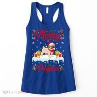 Funny Merry Pugmas Xmas Gift Santa Hat Pug Christmas Gift Women's Tank Top thumb 0