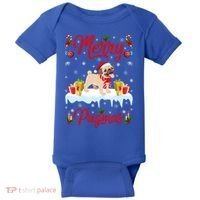 Funny Merry Pugmas Xmas Gift Santa Hat Pug Christmas Gift Baby Bodysuit thumb 0
