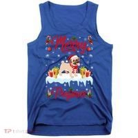Funny Merry Pugmas Xmas Gift Santa Hat Pug Christmas Gift Tank Top thumb 0