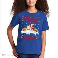Funny Merry Pugmas Xmas Gift Santa Hat Pug Christmas Gift Kids T-Shirt thumb 2