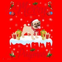Funny Merry Pugmas Xmas Gift Santa Hat Pug Christmas Gift Santa Hat thumb 1