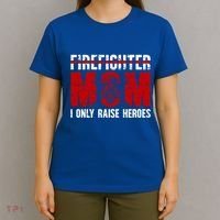 Firefighter Mom Proud Fire Mom Of A Firefighter Mother Great Gift T-Shirt thumb 4
