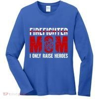 Firefighter Mom Proud Fire Mom Of A Firefighter Mother Great Gift Women's Long Sleeve Shirt thumb 0