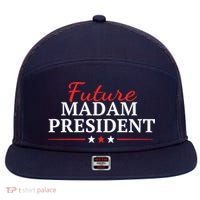 Future Madam President Funny Feminist 7 Panel Mesh Trucker Snapback Hat thumb 0