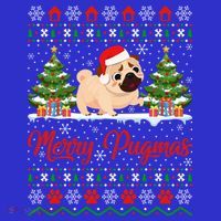 Funny Merry Pugmas Xmas Gift Santa Hat Ugly Pug Christmas Gift T-Shirt thumb 7