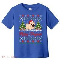 Funny Merry Pugmas Xmas Gift Santa Hat Ugly Pug Christmas Gift Toddler T-Shirt thumb 0