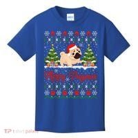 Funny Merry Pugmas Xmas Gift Santa Hat Ugly Pug Christmas Gift Kids T-Shirt thumb 0