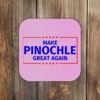 Funny Make Pinochle Great Again Parody Gifts Coaster thumb 0