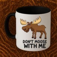 Funny Moose Pun Don't Moose With Me Funny Elk Moose Gift Coffee Mug thumb 2